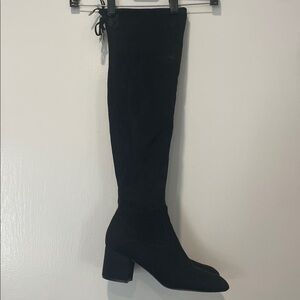 Marc Fisher LTD Over-The-Knee vegan suede boots in black, size 9.5